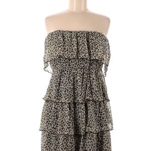 Black and White Strapless Tiered Sundress